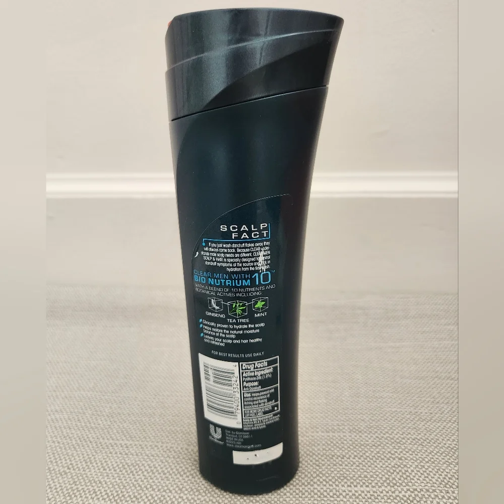 Clear Men Daily Anti-Dandruff Shampoo Ginseng Tea Tree Mint 12.9 Oz Scalp Hair